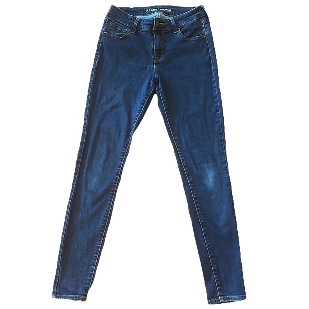 Old‎ Navy Rockstar Jeans Womens 2 Skinny Mid Rise Jeggings Stretch Dark Wash Y2K - Picture 4 of 6